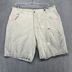 Vintage Painters Shorts Mens 36 Beige Distressed Thrashed Workwear Greatland 90s